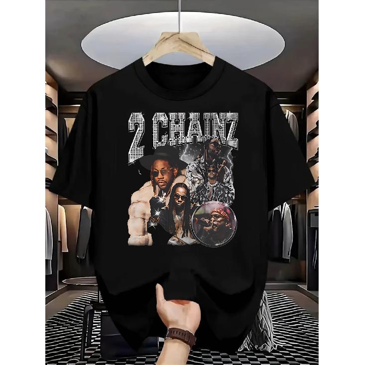 Hip Hop Style T Printed with Rap Artist Collage Perfect for Summer Streetwear & Music Events 01-Unisex Holiday Gift Casual Outing 2026 New Style