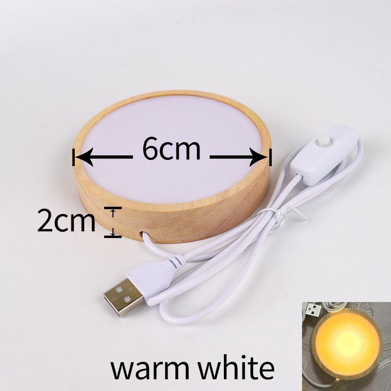 1/2/4Pcs Round Wooden LED Night Light Base for Decorative Holder Display Stand For Crystals Glass Ball Decor Art Ornament