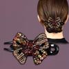 Korean Rhinestone Butterfly Hairpin – Elegant Retro Duckbill Clip for Women