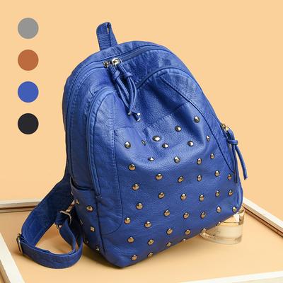 Premium Sense Large Capacity Rivet Backpack Women's New Leisure Travel Backpack Student Schoolbag Women's Bag