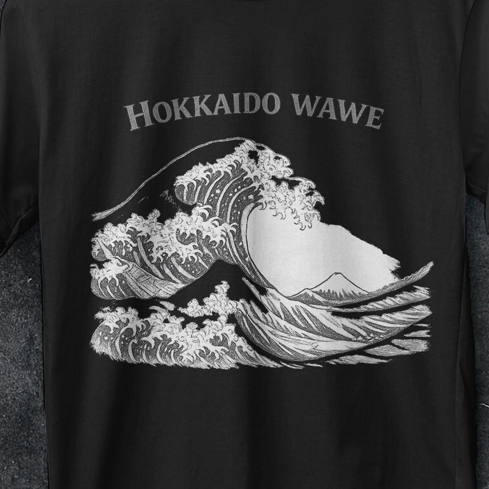 Hokkaido Wave Shirt, Retro Japanese Shirt, Japan shirt, Japanese Ukiyoe e shirt, the great wave off kanagawa, japanese shirt, Japan Style 2XL