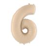 Decorative Balloon - Rocca Fun Factory - Number 6 - Cream - 40" (101 Cm)