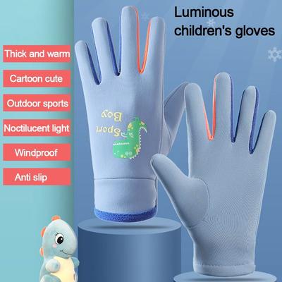 Gants Entiers Lumineux de Nuit Dessin Animé Moufles de Snowboard Mode Enfants Gants de Ski Garçon Fille
