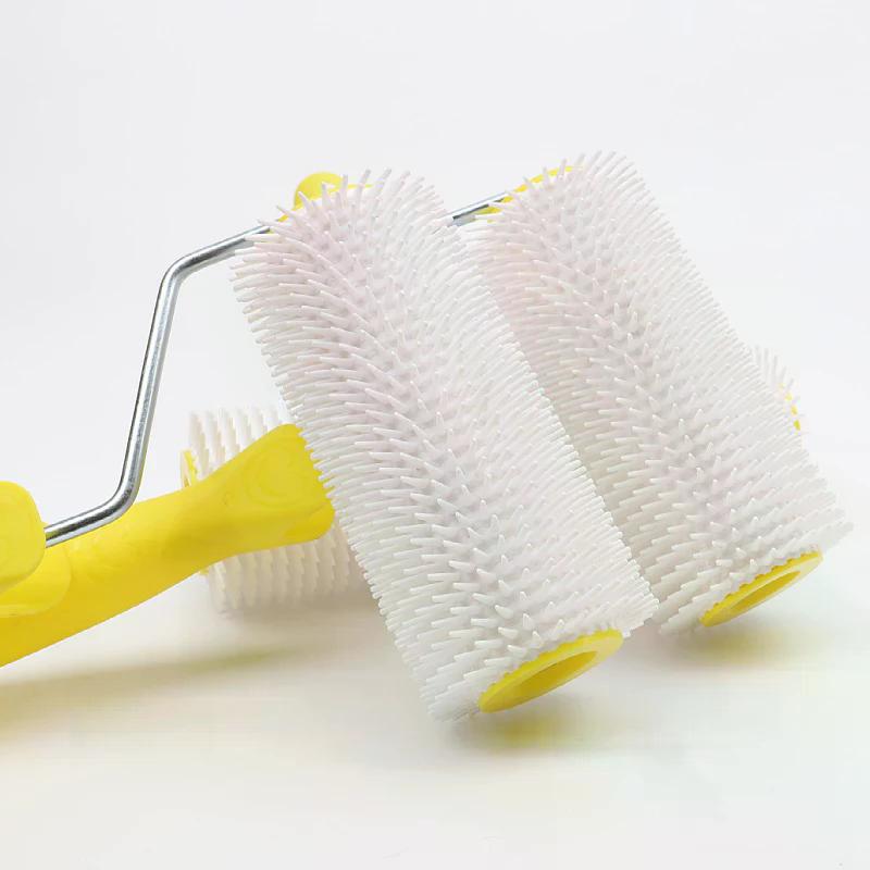 One 15/22CM Defoaming Spiked Roller, Drum Brush Paint Roller Ideal for Latex Floor Leveling