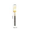 304 Stainless Steel Gold Cutlery Set with Violet Acrylic Bamboo Joint Handles: Includes Knife, Fork, and Spoon for Hotel Light Luxury Use.