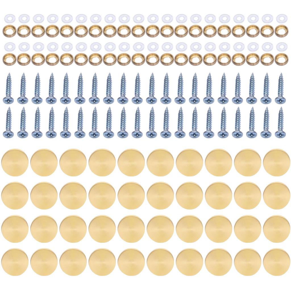 40pcs Steel Mirror Screw Covers Decorative Caps Corrosions Resistant Screws with Caps for Bathroom Kitchen Arts & Crafts