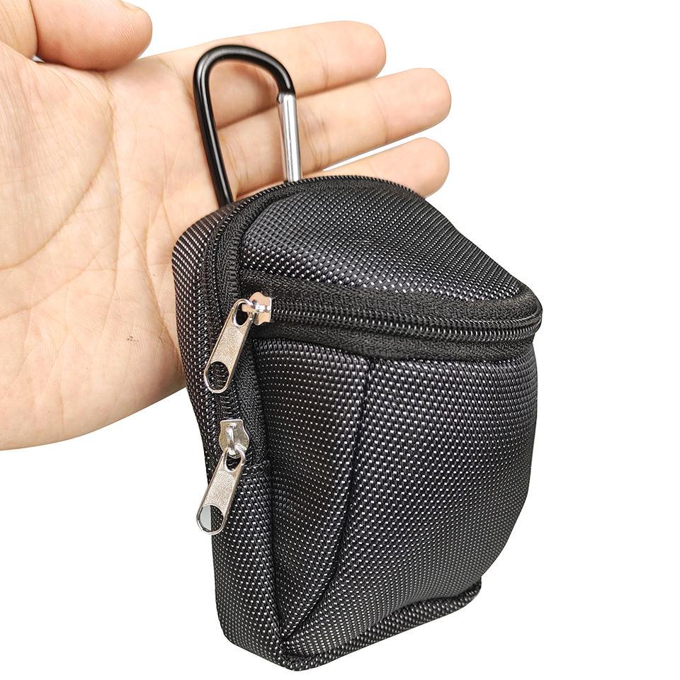 Custom Logo Personalized Black Nylon Golf Ball Pouch Golf Accessories Bag Golf Tee Divot Tool Bag