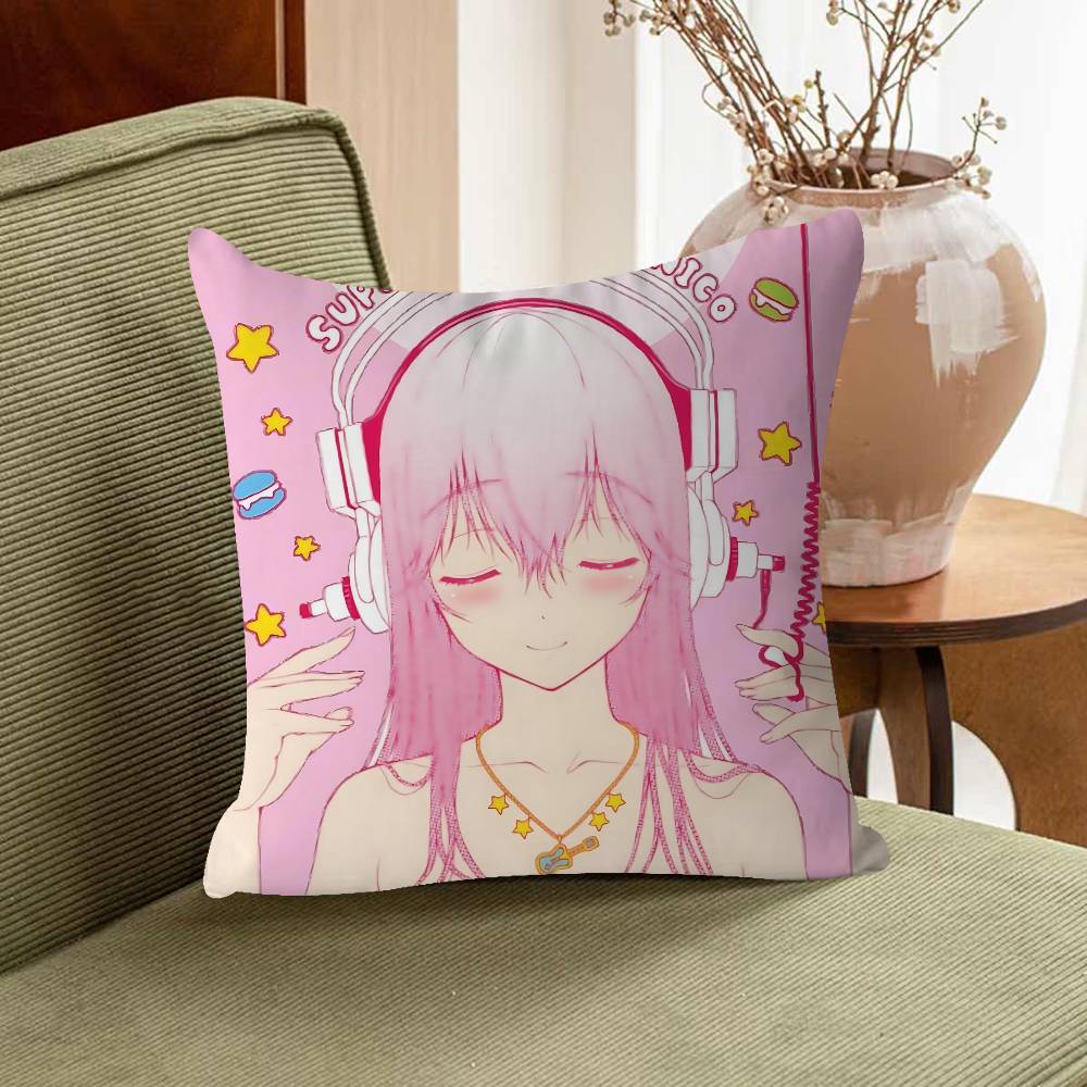 S-Super S-Sonico Pillow Gifts Home Office Furnishings Bedroom Sofa Car Cushion Cover Case 45x45cm