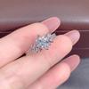 French Luxury Princess-Cut Diamond Ring with Starry Dots