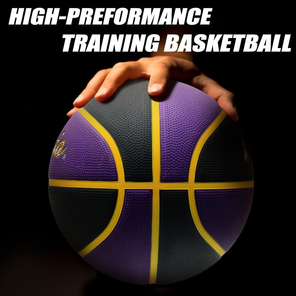Fantecia Size 7 Basketball with Pump Premium Street Rubber Ball for Training and Game Men and Women - Indoor/Outdoor Play,