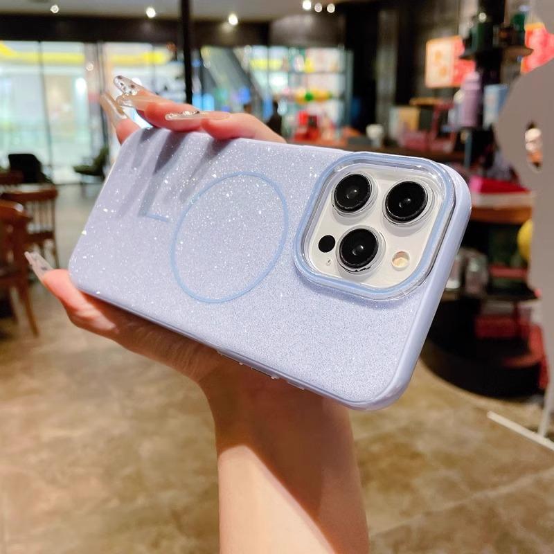 Glittering Powder and Bright Galaxy Suitable for Apple 16 Promax Mobile Phone Case New IPhone 15 Magnetic 14 Protective Case Trend