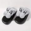 Fashion Winter Rabbit Ears Cute Cotton Slippers Warm Casual Indoor House Thick Bottom Non Slip Lightweight Cover Heel Fashion Home Shoes
