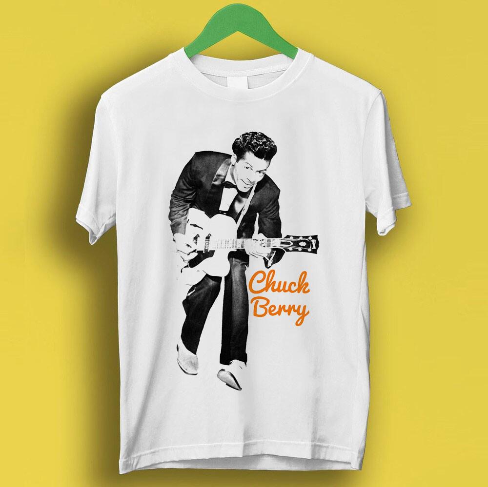 Chuck Berry Guitar Legend Rock N' Roll Retro Music Top Tee T Shirt P1156