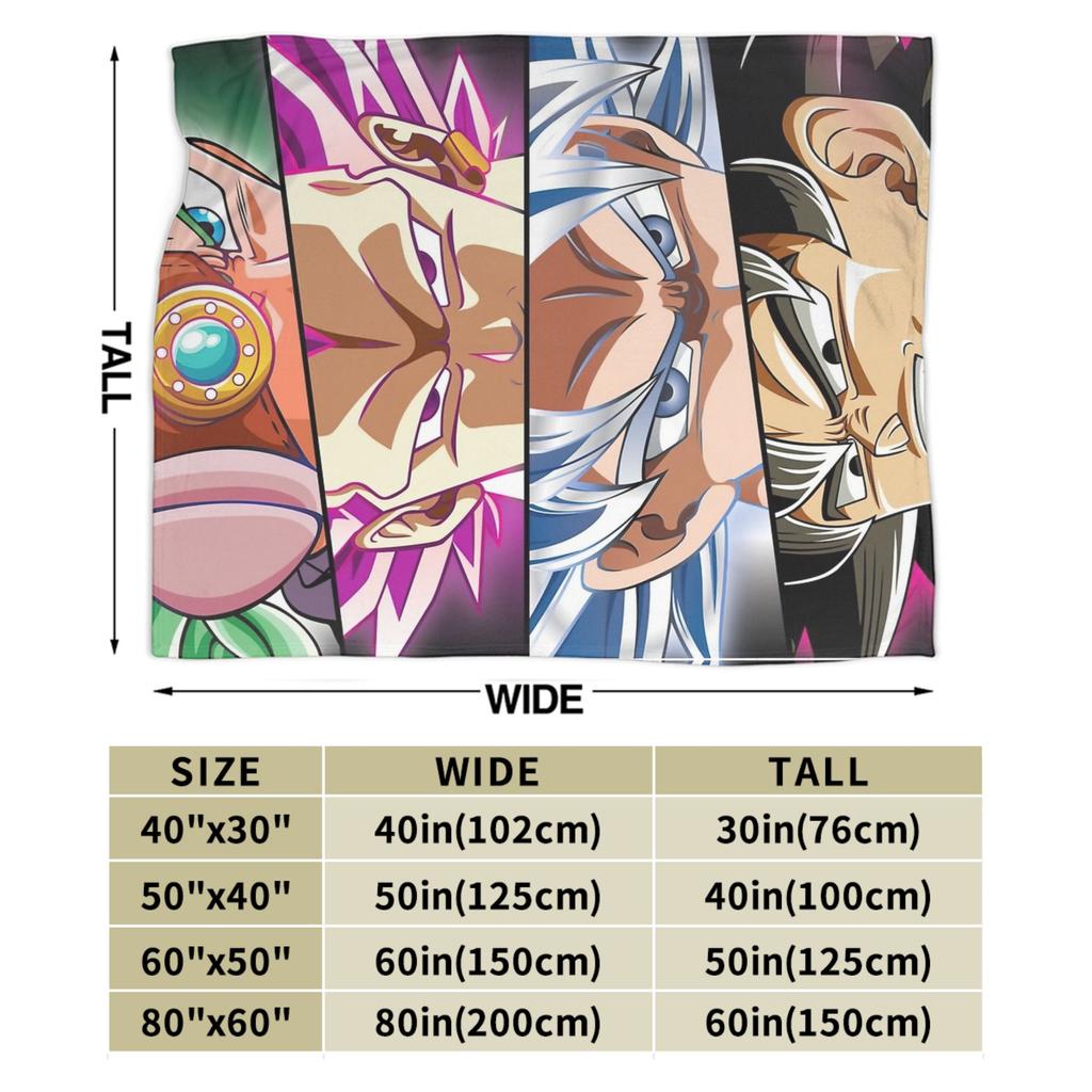 DBZ Blanket Velvet Summer Air Conditioning Super Saiyan Breathable Warm Throw Blankets for Bed Office Rug Piece