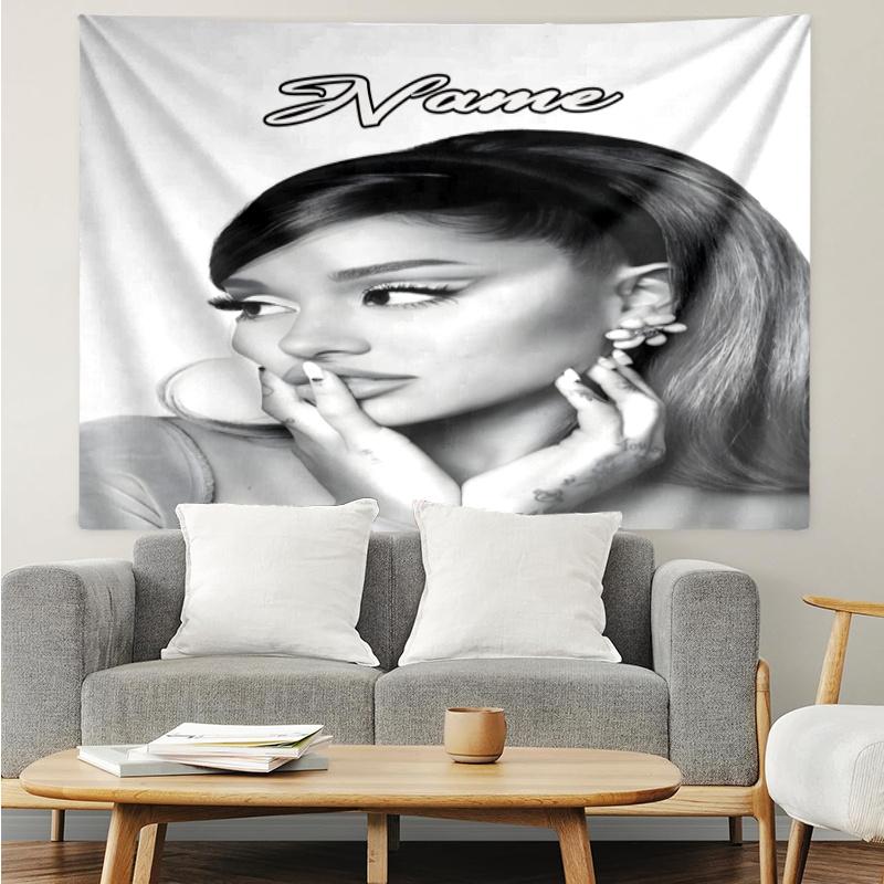 1PC Custom Name Tapestry Artistic Ariana Tapestry Accessories for Bedroom,Livingroom, dormitory Room Wall Decor, Fan Birthday Gifts