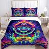 3pcs bedding set Psychedelic Mario Includes 1 Comforter + 2 Pillowcases, Without Pillow Inserts, Soft Comfortable, Lightweight Breathable, P