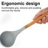 Silicone Kitchenware Wooden Handle Handheld Safe Non-stick Anti-rust Washable Cookware Indoor Restaurant Cooking Tool