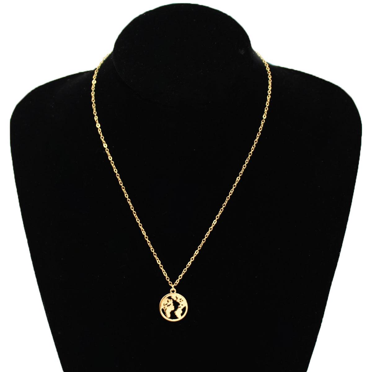 

Accessories, creative fashion items choker geometry world map necklace accessories золотой