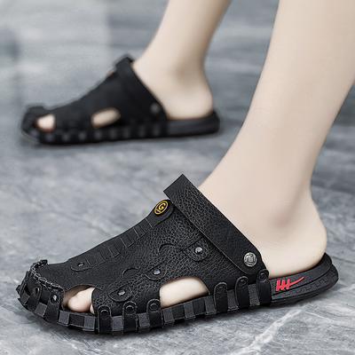 Herren Sommer Sandalen Atmungsaktiv Plateau Trendig All-Match Lässig Outdoor Runde Zehe Rutschfest Wasserdicht Sandalen Sommer Haupt
