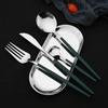 24Pcs Blue Silver Stainless Steel Dinnerware Set Kitchen Fork Spoon Knife Dinner Cutlery Set Western Flatware Tableware Set