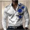 Camicia da uomo di alta gamma color rosa, camicia a maniche lunghe con bottoni, casual e comoda, camicia alla moda per quattro stagioni