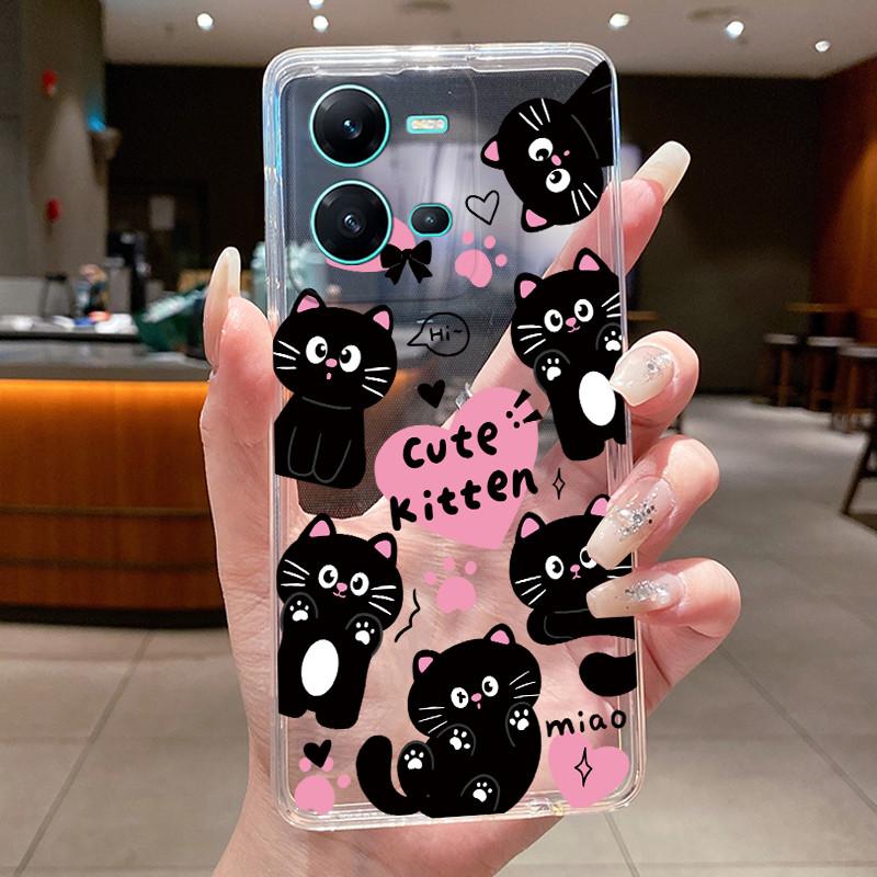 Case For Vivo V25 V25E Capa Protective Cases For Vivo V25 Pro S15 Pro Shell Coque Flower Butterfly Soft Silicone TPU Phone Cover