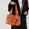 New Fashionable Personalized Soft Leather Underarm Tote Bag Casual Versatile Spice Girl Style High Sense Messenger Women's Bag