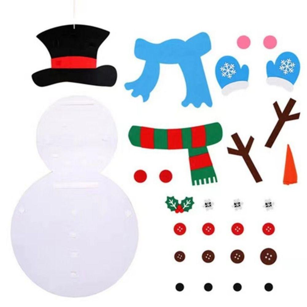Cartoon DIY Felt Snowman Handmade Wall Hanging Snowman Christmas Snowman Pendant  Children's Toy