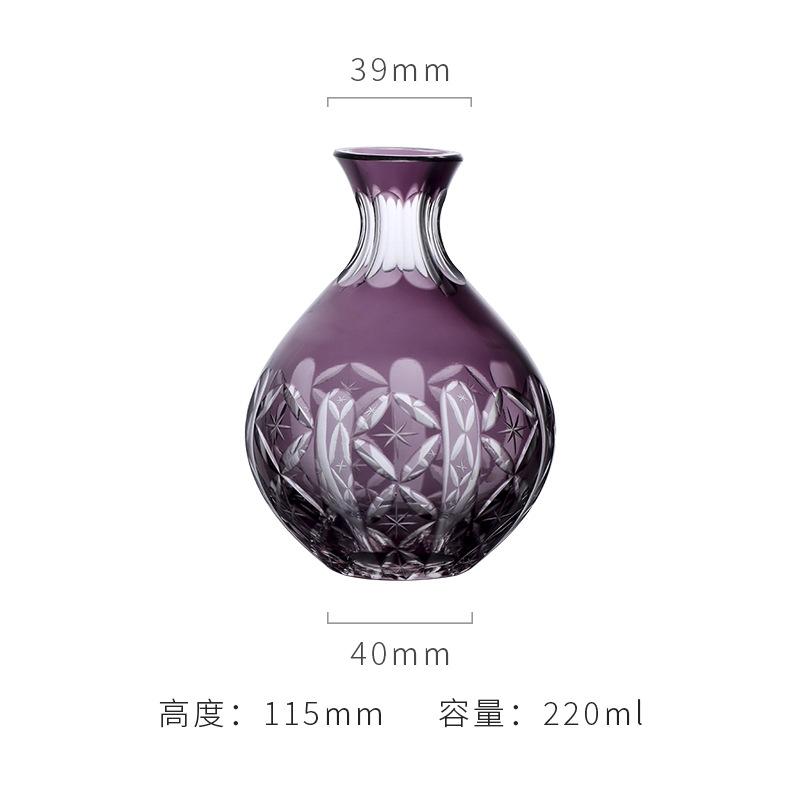 Japanese Edo Kiriko Sake Set Carved Glass Sake Cup And Decanter Luxury Sakeware