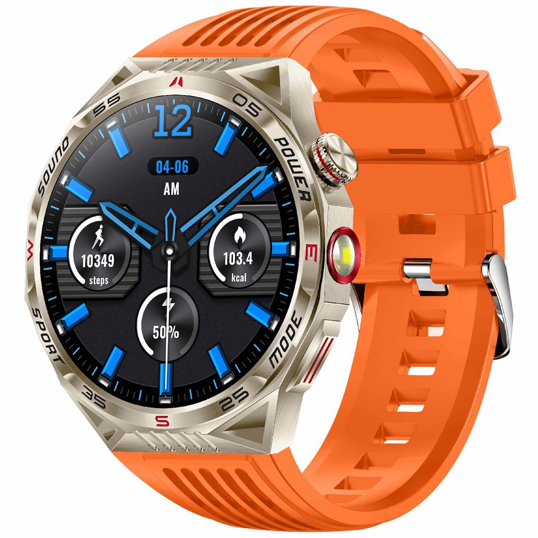 

HT28 1,85-дюймовий екран Смарт-годинник з Bluetooth-дзвінками, Браслет з компасом, Функція ліхтарика Orange