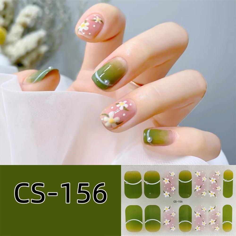 Nail Art Nail Art Sticker Waterproof Gel Nail Stickers Set Gel Full Nail Wraps  Salon