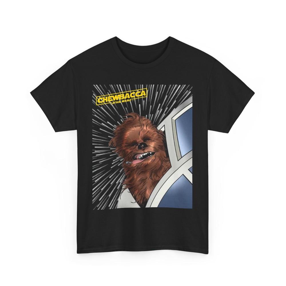 

Chewbacca Tee, Star Wars Graphic Shirt, Chewie Head Out Window, Funny Space Tee 2XL