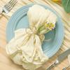 6pcs Napkins Wrinkled Dinner Napkins Soft Cotton Table Napkins Decorative Cloth Napkins for Weddings Parties Family Everyday Use