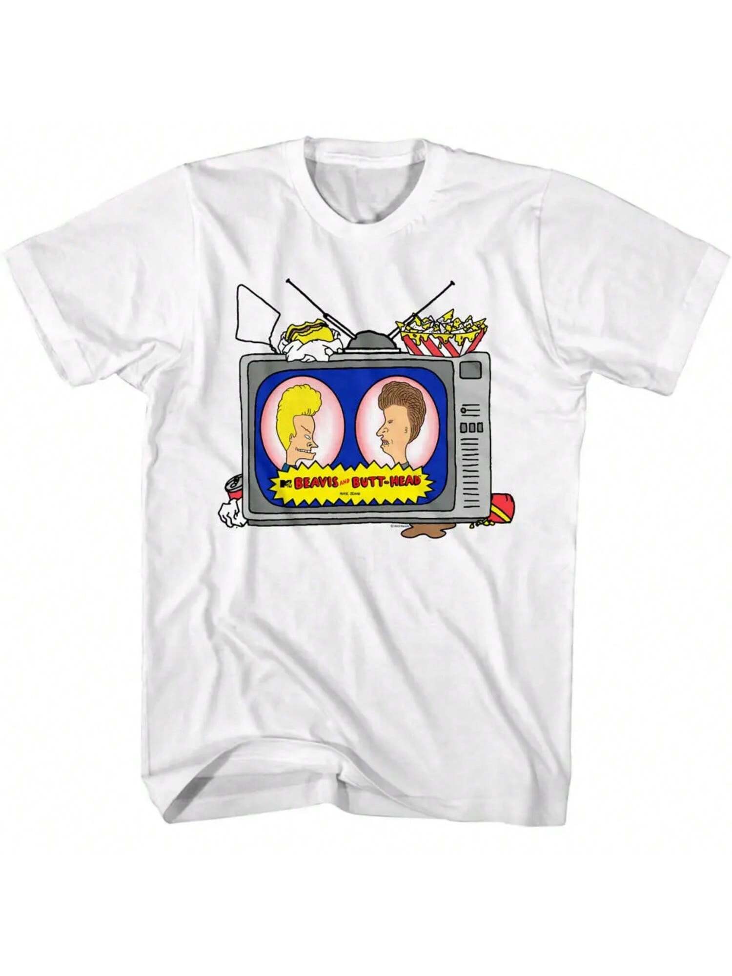 Beavis And Butthead Junk Food & TV T Shirt Harajuku Clothing Brands Man Clothing Men T-Shirts Vintage T Shirt S разноцветный