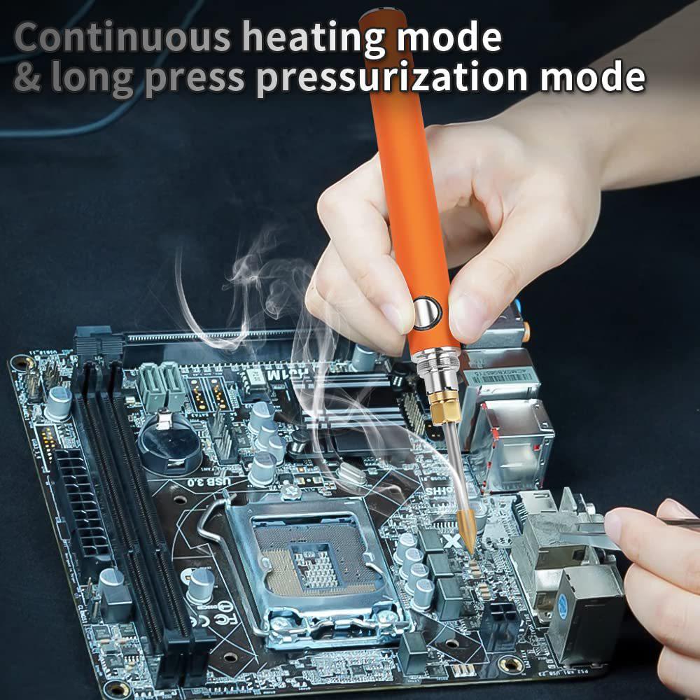 Portable Adjustable Temperature Cordless Soldering Iron Kit with 3 Tips, Rechargeable