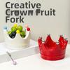 Ceramic Crown Fruit Tray with Fork Rustproof Dessert Salad Fork  Home Gatherings