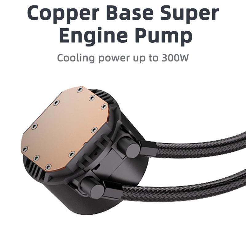 TEUCER AF-S120 Water Cooler 120mm RGB Fan Liquid Heatsink Integrated Radiator Cpu Cooling for Intel LGA115x 1200 1700 2011