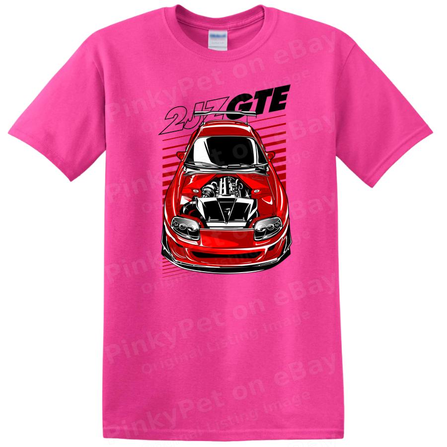 Red Car Engine Graphic T Shirt Cool Car Design Retro Racing Tee Unique Gift