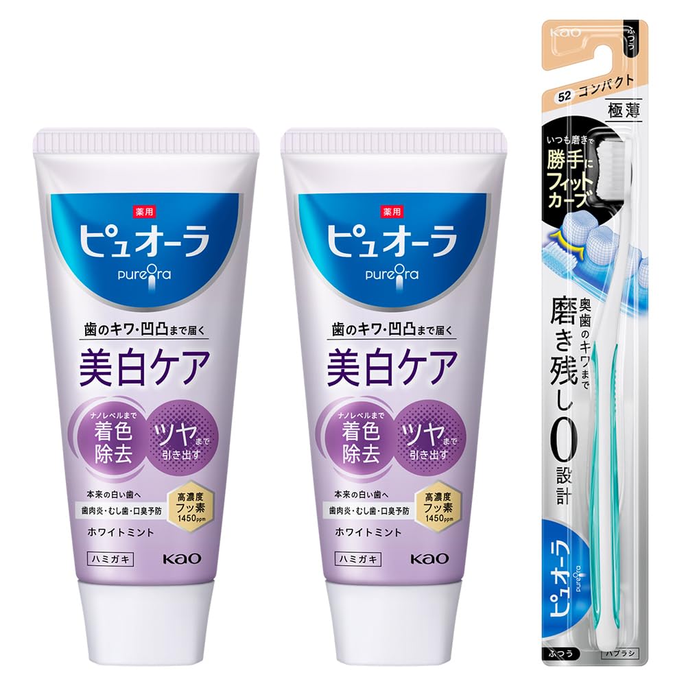 

Medicated Pureora Whitening Care Toothpaste 115g x 2 + Toothbrush Included [Quasi-drug]
