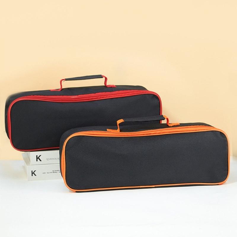 Car Vacuum Cleaner Storage Bag Nylon Fabric Carry Case with Zippered Opening and Top Handle for Road-Trip Tool Organization