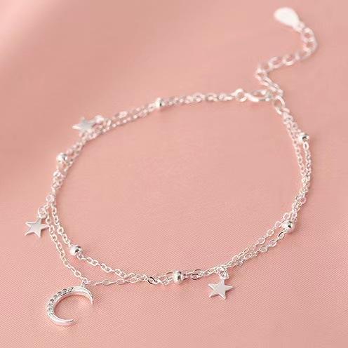 Female Light Luxury Niche Double-layer Star Moon Bracelet