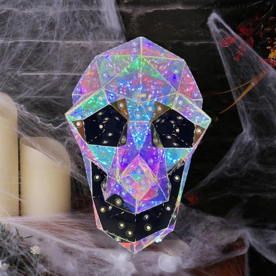 

Yousheng Halloween светящийся череп призматический переливающийся череп светодиодные огни Хэллоуин череп настольный орнамент ночник для домашнего декора вечеринок