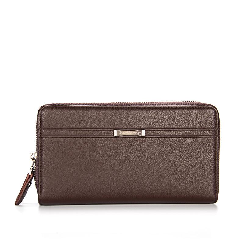 Baellerry Men's Double Zipper Clutch: Fashionable, Casual Business Wallet with Large Capacity Coin Pouch.