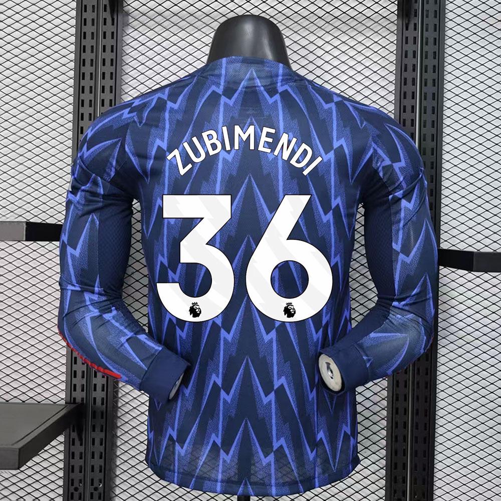 

Arsenal Away Long Sleeve Jersey 25/26: Saka, Odegaard, Rice Edition with Number Print 3XL