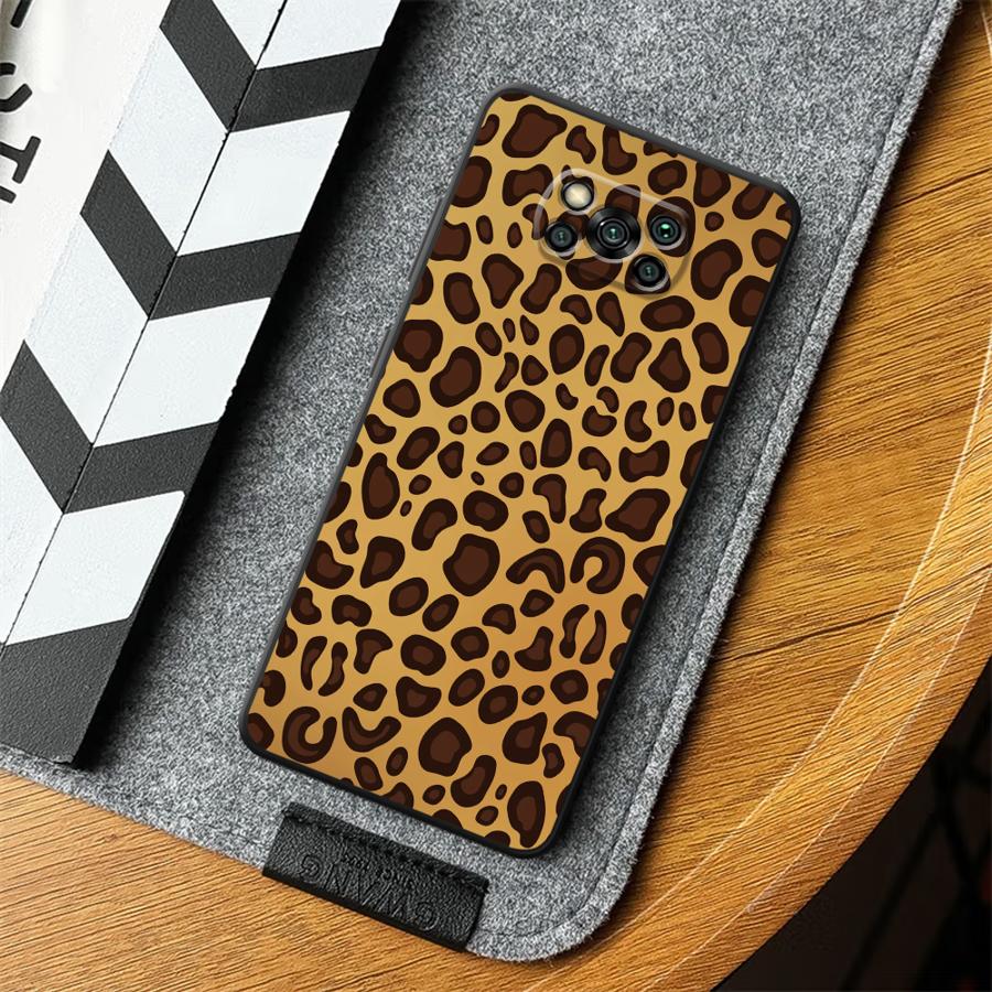 Funda Phone Cover Case for Xiaomi Poco F8 C50 C71 C75 F3 X7 X3 X4 X5 Pro M5 F1 C61 M7 Pro M3 M4 Retro Leopard Print