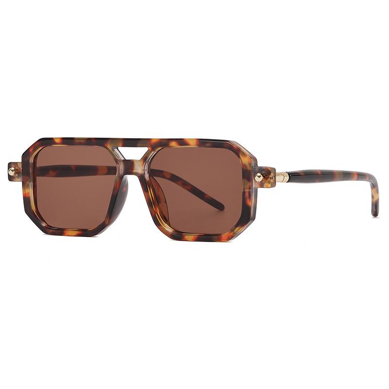 Trendy European & American Thick Frame Double Beam Square Sunglasses for Men & Women