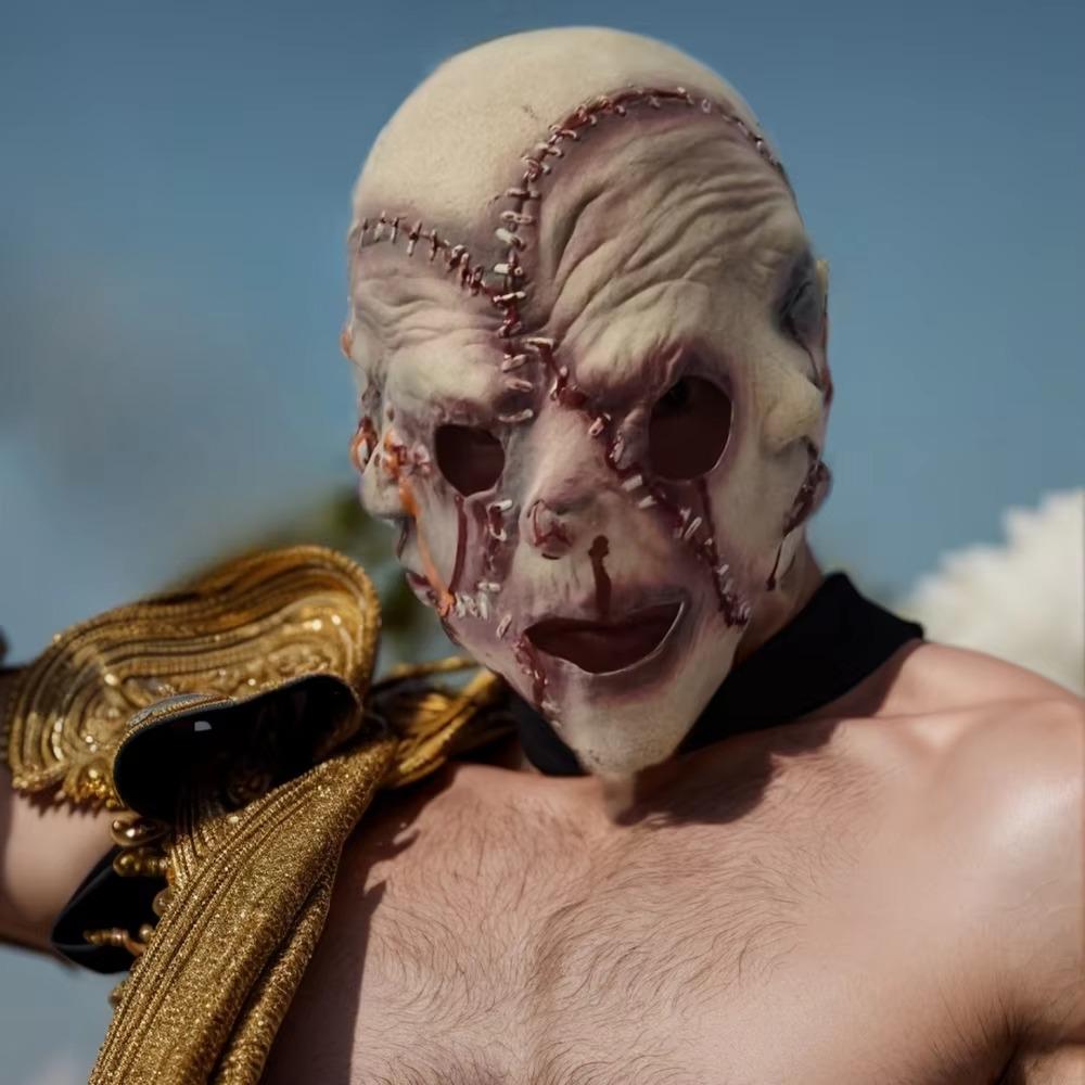 Soft Halloween Scary Mask Latex Cosplay Costume Mask Halloween Head Cover  Performance Prop