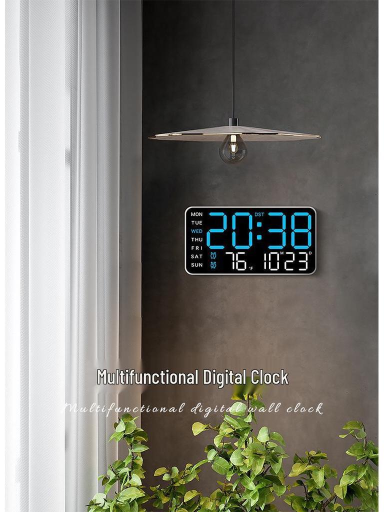 Relógio Digital Multifuncional: Montável na Parede ou Independente, Exibição Simples (Modelo 6659)