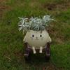 Playful Feline Shape Planter With Rocking Chair Design Lightweight Resin Flower Pot Decoration Fit for Home Balcony Desk