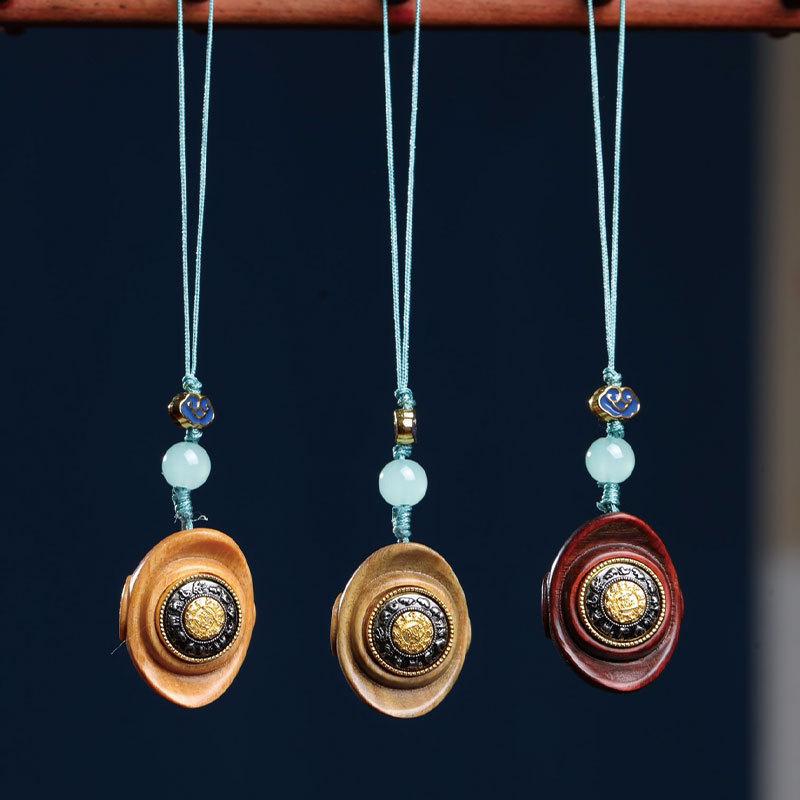 Yuanbao Rosewood & Green Sandalwood Phone Lanyard with Money Pendant